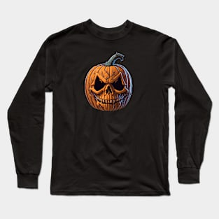 Pumpkin Skull Long Sleeve T-Shirt